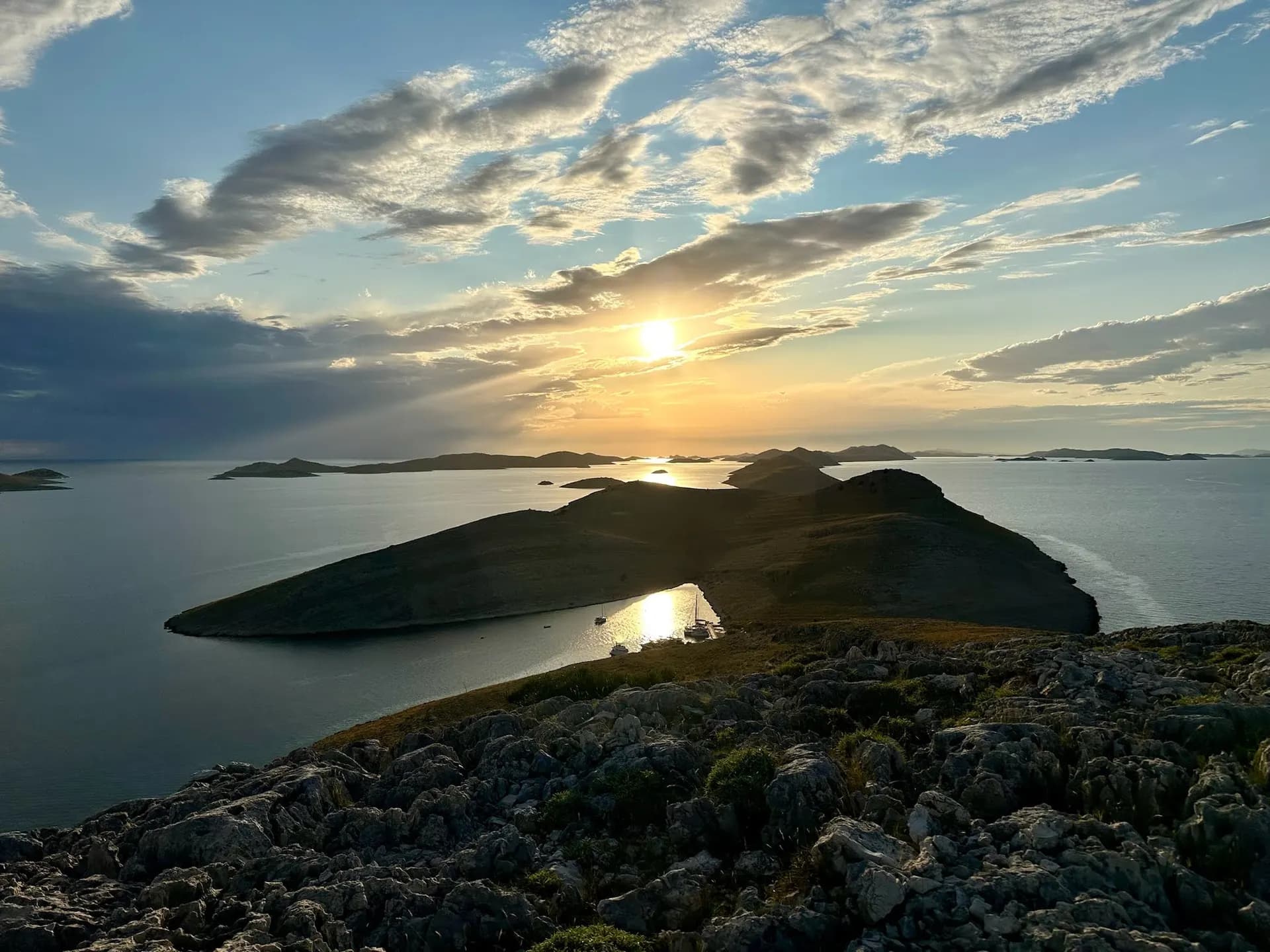 Sunset ridge hike over the Kornati